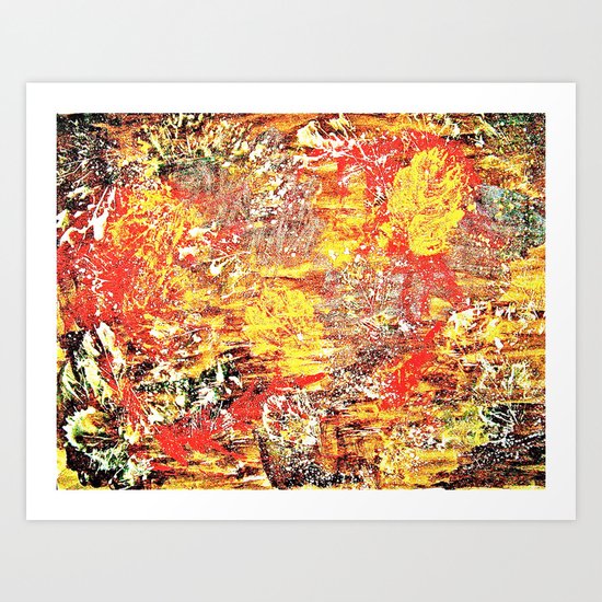 Golden Autumn Abstract Art Print
