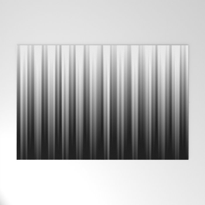 Black And White Soft Blurred Vertical Lines - Ombre Abstract Blurred Design Welcome Mat