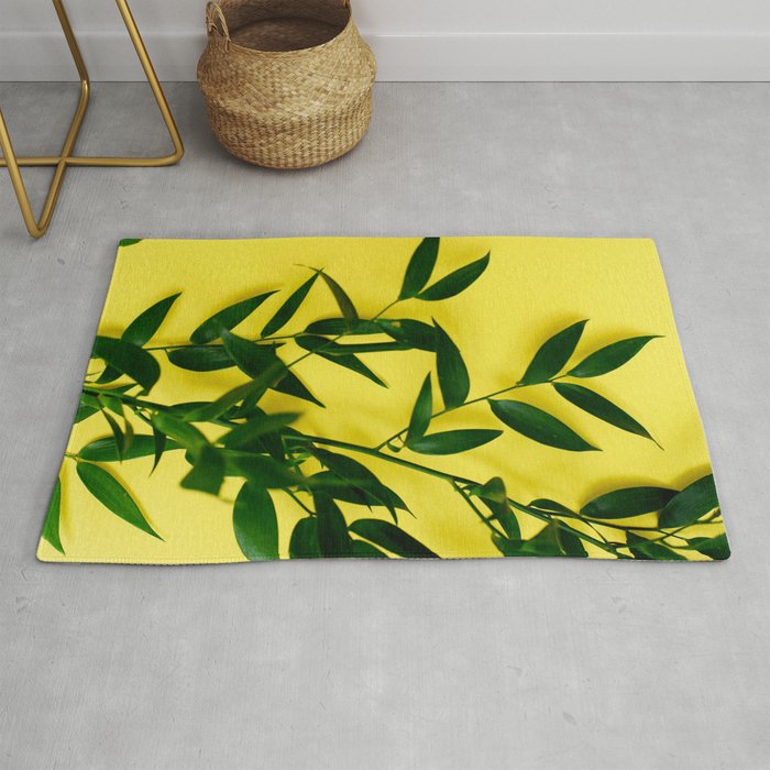 Leaves on Yellow Rug