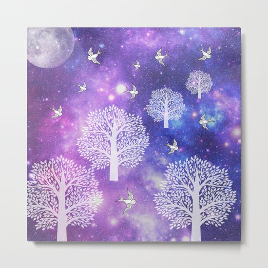 Space Trees Metal Print