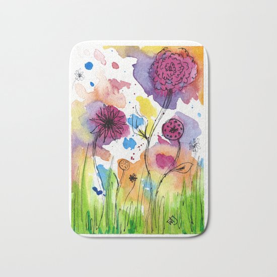 Flower Doodle 4 Bath Mat