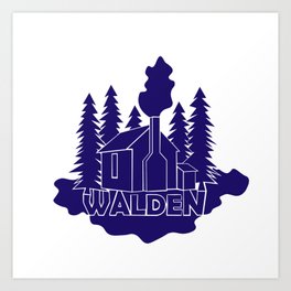 Walden - Henry David Thoreau (Blue version) Art Print