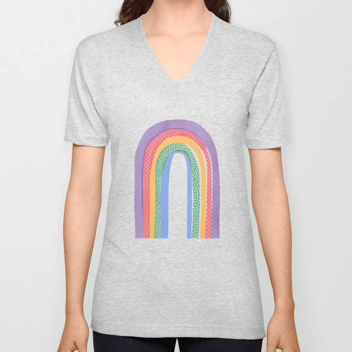 Pride Painted Rainbow V Neck T Shirt