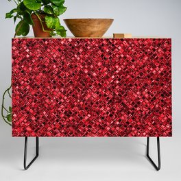 Red Glitter Modern Collection Credenza
