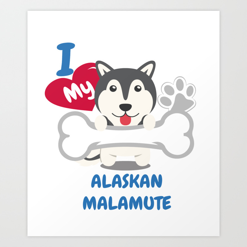 ALASKAN MALAMUTE Cute Dog Gift Idea Funny Dogs Art Print by DogBoo |  Society6