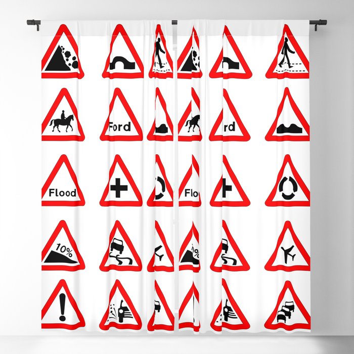 15 Triangle Traffic Signs Blackout Curtain