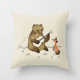 Bear & Fox Throw Pillow