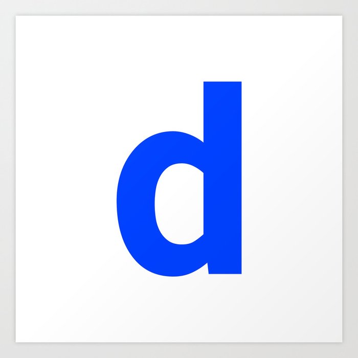 letter D (Blue & White) Art Print