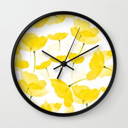 Light Yellow Poppies Spring Summer Mood #decor #society6 #buyart Wall Clock