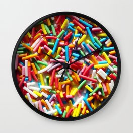 Cute Rainbow Dessert Sprinkles Wall Clock