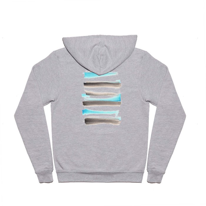  Minimalist Art Abstract Art Watercolor Painting[170105] 1 Color Study Blue|Watercolor Brush Stroke Hoody