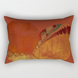 Southwestern Sunset Heart - grungy heart, copper orange ochre boho Rectangular Pillow