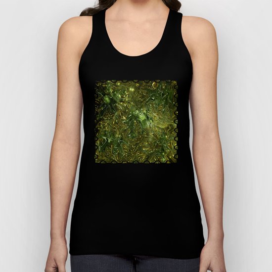 The Wolves Hidden in the Jade Green Galaxy Unisex Tank Top