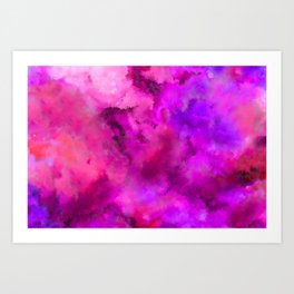 Abstract Pour Art - Pink and Purple Art Print