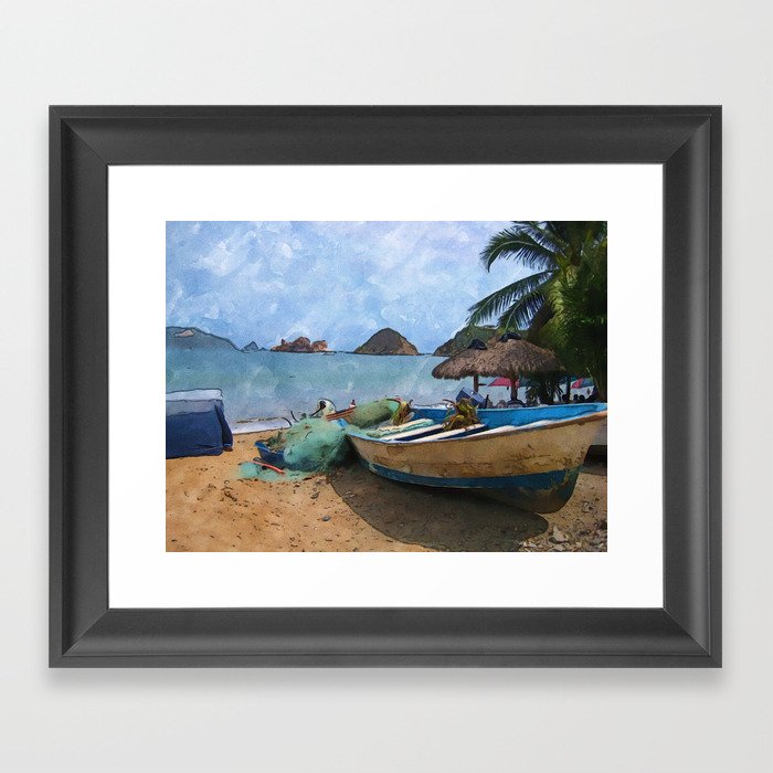 Fish Boat in Mexico Framed Art Print