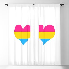 Pansexual pride flag colors in a heart shape Blackout Curtain
