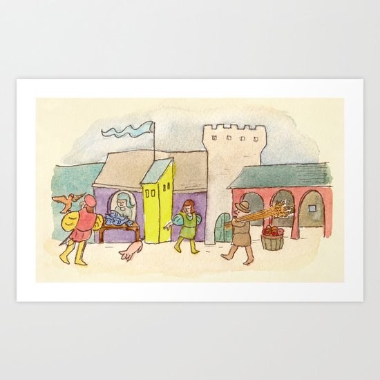 A Day at the Market Art Print