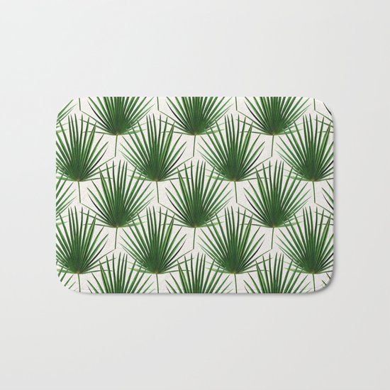 Simple Palm Leaf Geometry Bath Mat