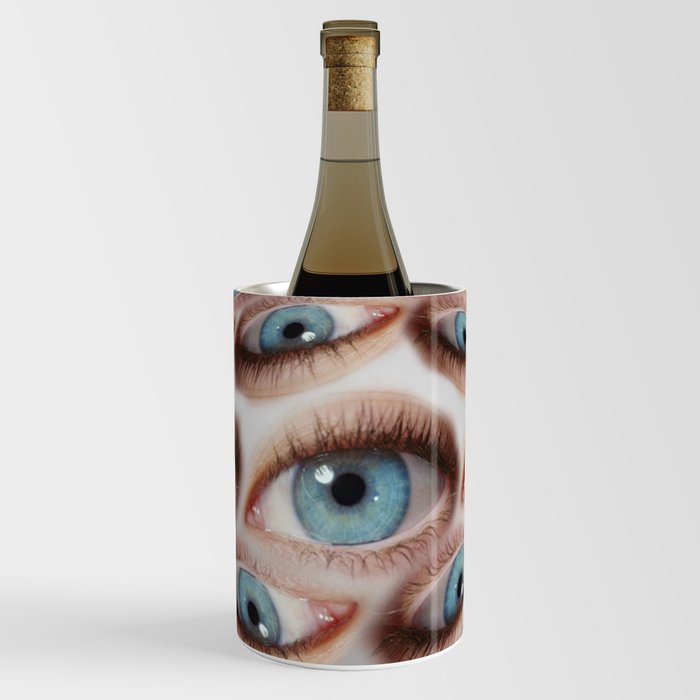 Psychedelic abstract background of distorted eye pattern with one big