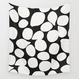 Black and white contrasting pattern with petals Wall Tapestry
