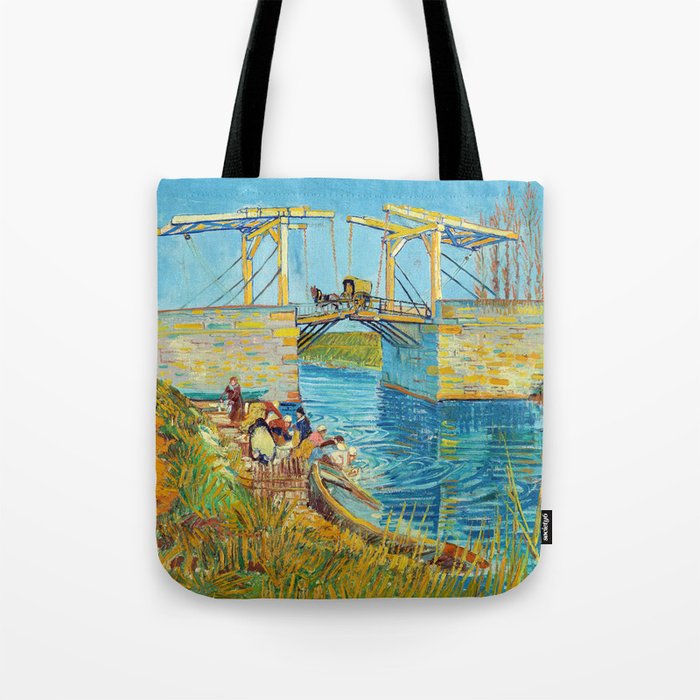 Vincent van Gogh - Langlois Bridge at Arles with Women Washing Tote Bag