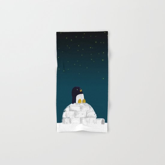 Star gazing - Penguin's dream of flying Hand & Bath Towel