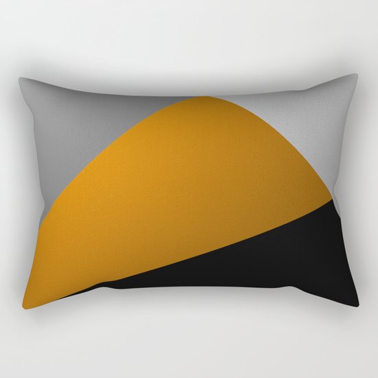 Metallic I - Abstract, geometric, metallic textured gold, silver and black metal effect artwork Rectangular Pillow