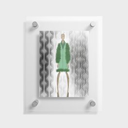  Women With Green Dress Fashion Illustration Floating Acrylic Print