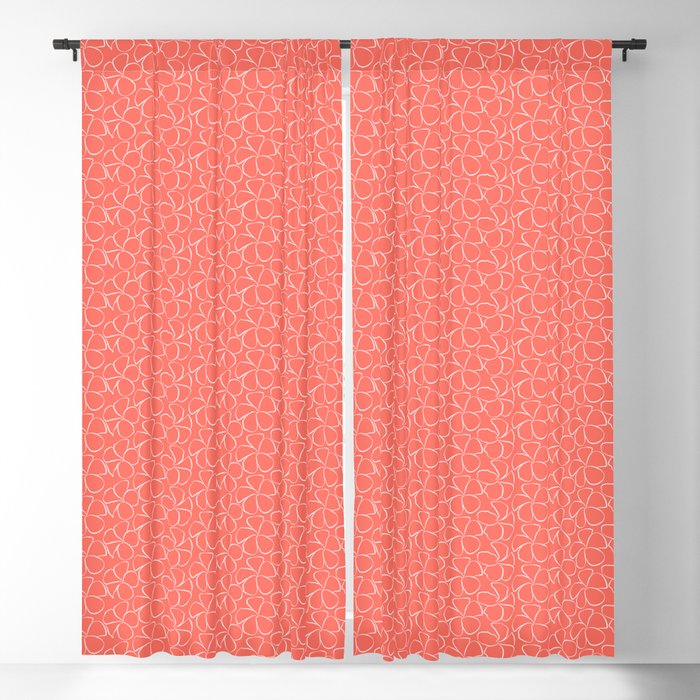 Sweet Frangipani - White on Living Coral Blackout Curtain