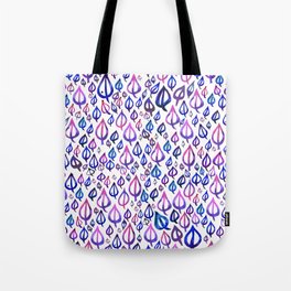 Pink Purple Blue Leaf Pattern Tote Bag