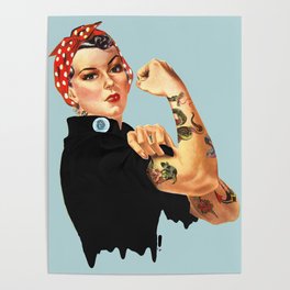 Tattooed Rosie the Riveter Poster