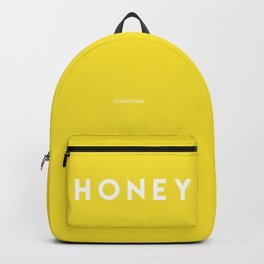 Honey Backpack | Yellow, Text, Graphicdesign, Typography, Simple, Bright, Honey, Modern, Graphic Design, Colour 