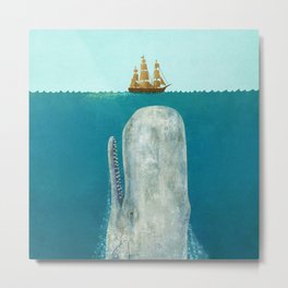 The Whale Metal Print | Illustration, Nature, Nautical, Ocean, Fanbrothers, Hermanmelville, Terryfan, Blue, Curated, Whale 