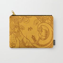 Ganesha Lineart Yellow Carry-All Pouch | Vinaiaka, God, Mandala, Hindu, Ink, Ganesh, Ganapati, Ganesha, Acrylic, Elephant 