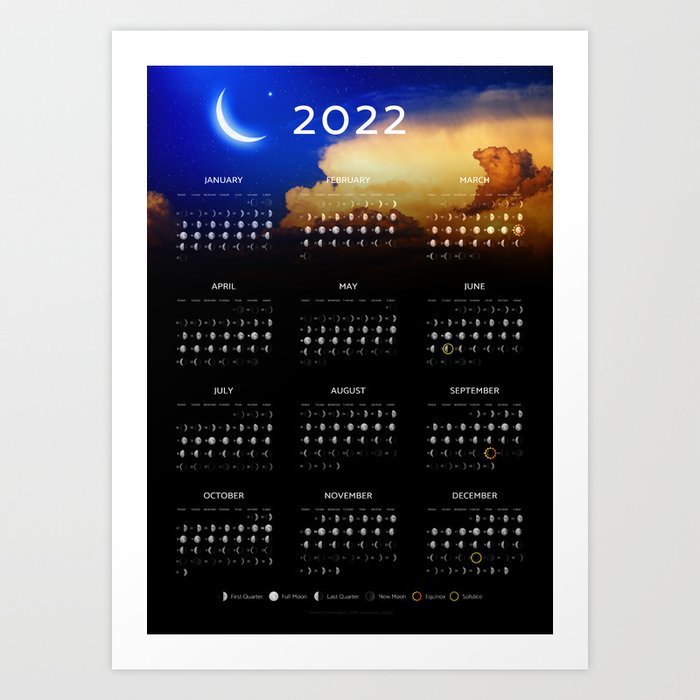 Moon calendar 2022 Art Print