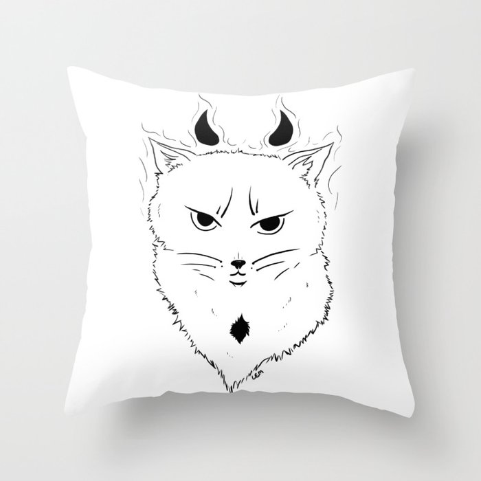 Demon Cat Throw Pillow