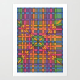 Color Grid Pattern Art Print