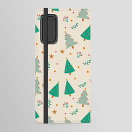 Christmas Pattern Turquoise Trees Android Wallet Case