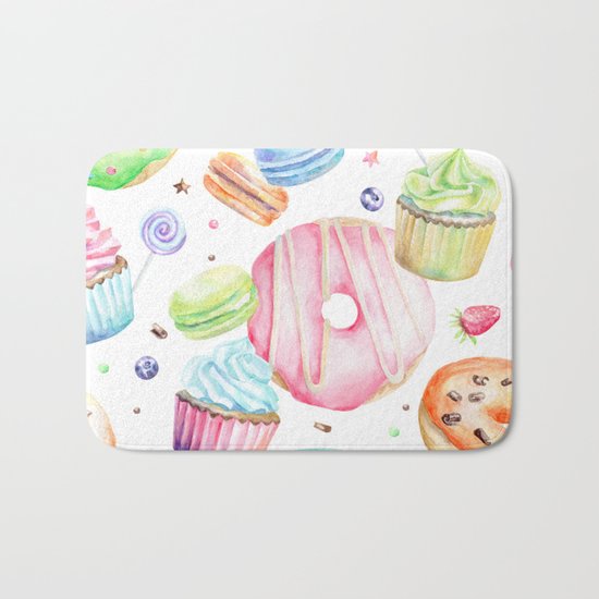 Sweets Pattern Bath Mat