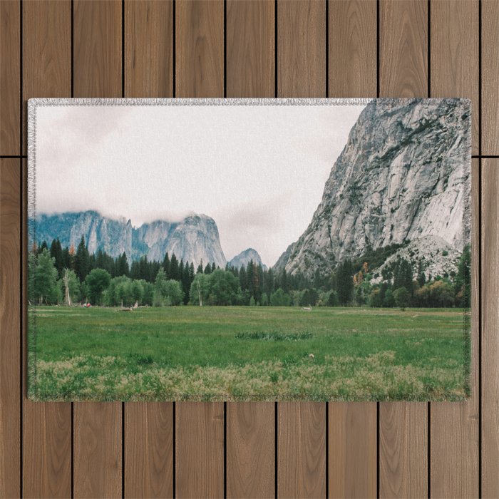 Foggy Yosemite Meadow Outdoor Rug