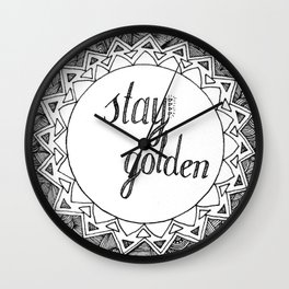 Stay Golden Wall Clock