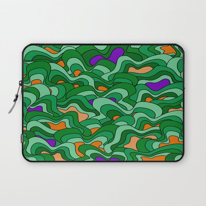 Abstract pattern - green, orange, purple. Laptop Sleeve