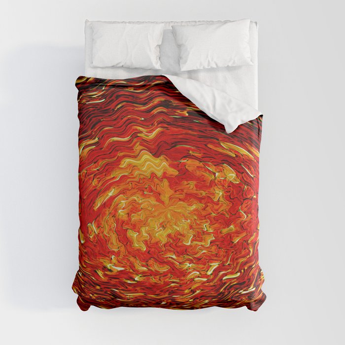 Fireball Abstract  Duvet Cover