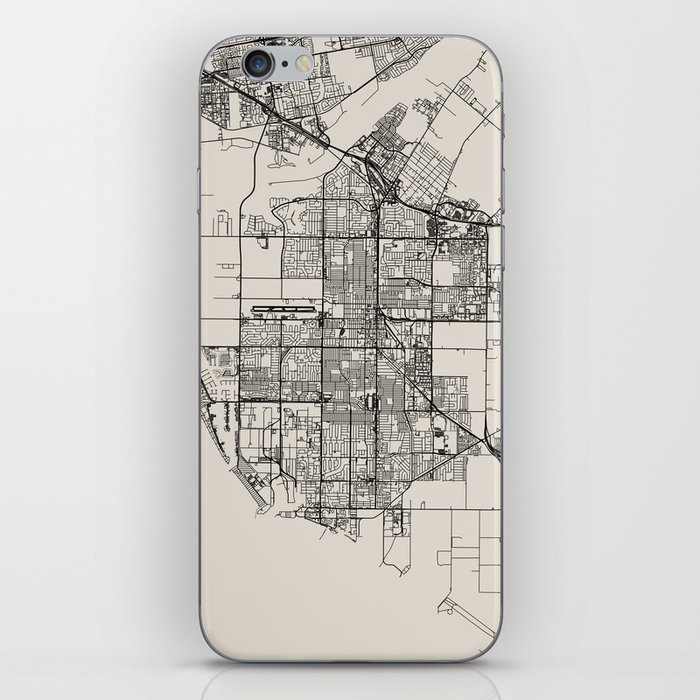 USA, Oxnard City Map Drawing iPhone Skin