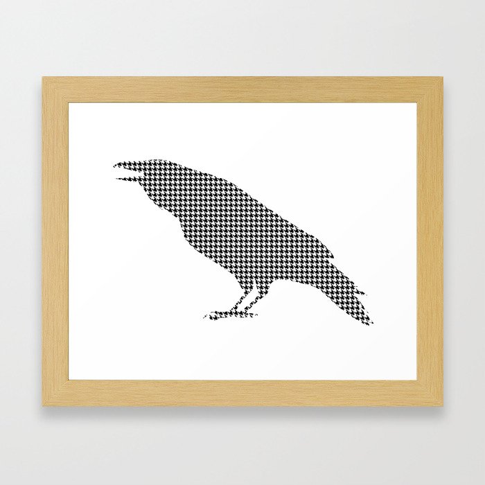 Houndstooth Crow Framed Art Print