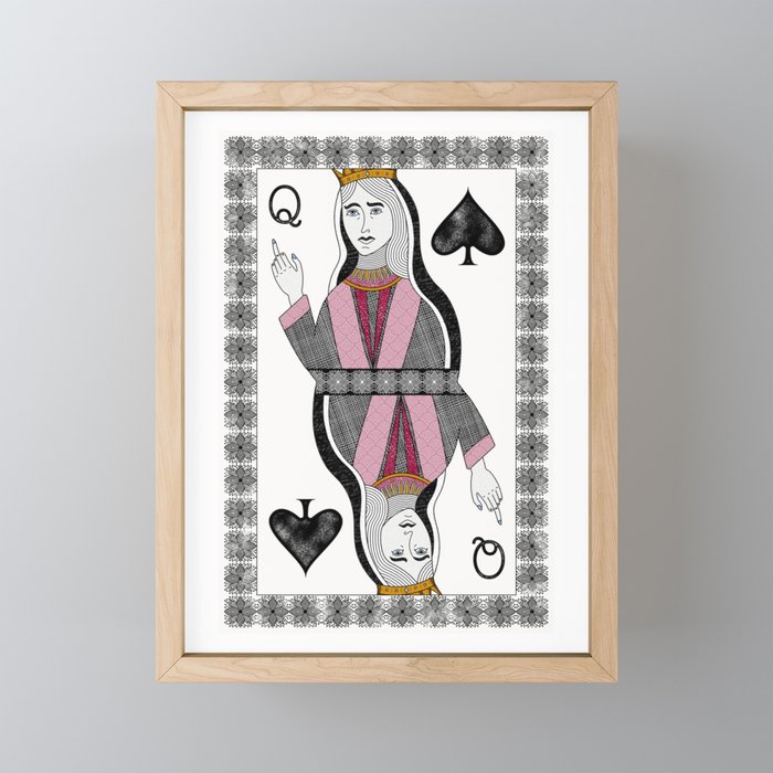 Queen of Spades Framed Mini Art Print
