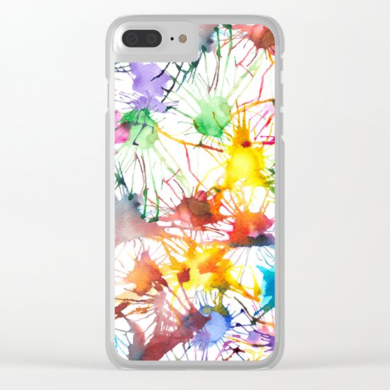 Watercolor Splashes Clear iPhone Case
