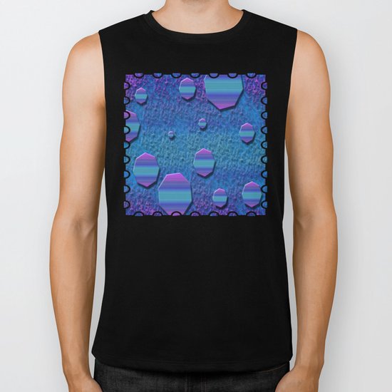 Celestial Octagon Orbs of Planet Neptune Biker Tank