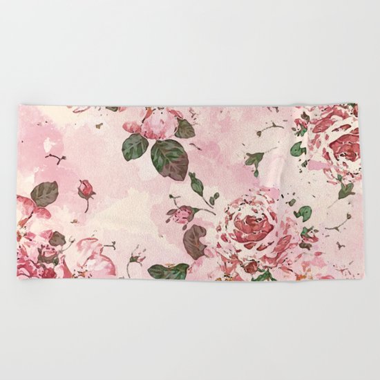 Roses Blossom Beach Towel