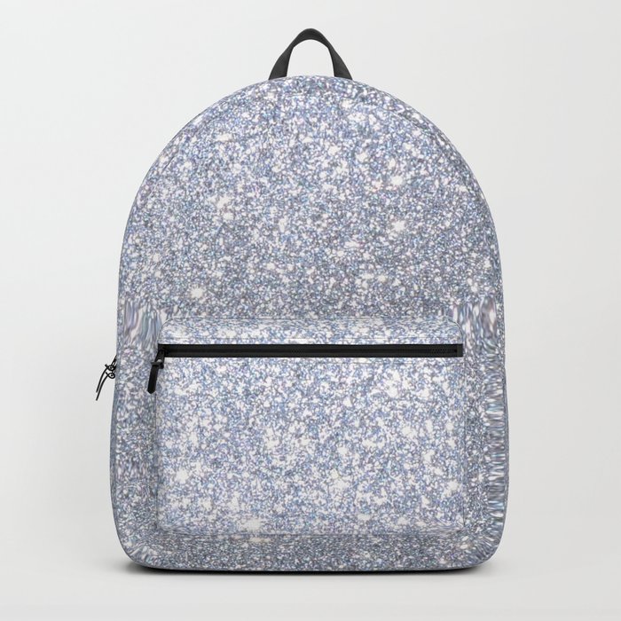 Silver Metallic Sparkly Glitter Backpack by PodArtist